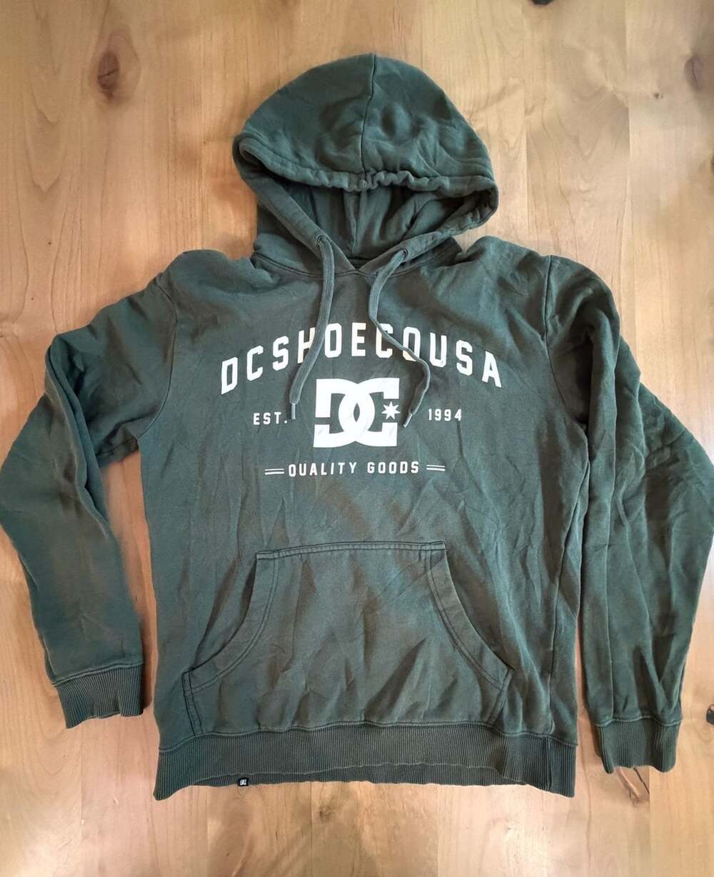 Dc Shoes Hoodie Size M Green Logo Pullover Sweatshirt